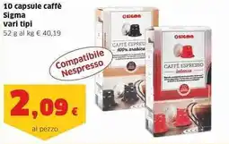 Sigma 10 capsule caffè Sigma vari tipi offerta