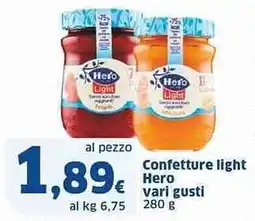Sigma Confetture light Hero vari gusti offerta