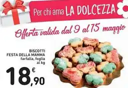 Spazio Conad Biscotti festa della mamma farfalla, foglia al kg offerta