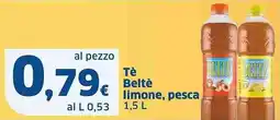 Sigma Tè Beltè limone, pesca offerta