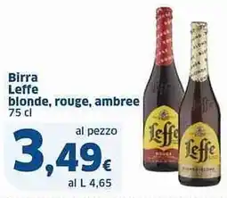 Sigma Birra Leffe blonde, rouge, ambree offerta