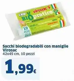 Sigma Sacchi biodegradabili con maniglie Virosac offerta