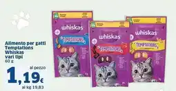 Sigma Alimento per gatti Temptations Whiskas vari tipi offerta