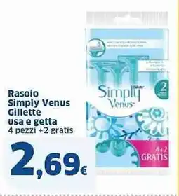 Sigma Rasoio Simply Venus Gillette usa e getta offerta