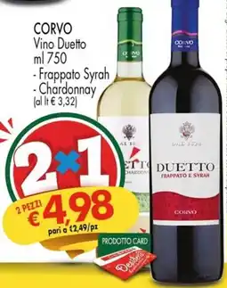 Despar CORVO Vino Duetto - Frappato Syrah -Chardonnay offerta