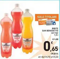 Spazio Conad Bibite san benedetto vari tipi offerta
