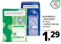 Todis Assorbenti - anatomici 18 pezzi - super con ali 14 pezzi offerta
