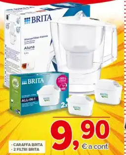 Todis - caraffa brita - 2 filtri brita offerta