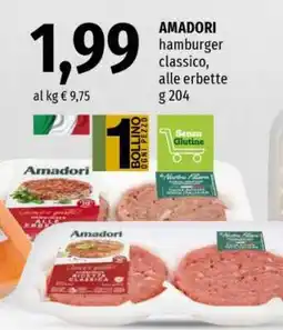 Famila AMADORI hamburger classico, alle erbette offerta