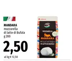 Famila MANDARA mozzarella di latte di bufala offerta