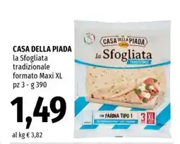 Famila CASA DELLA PIADA la Sfogliata tradizionale formato Maxi XL offerta