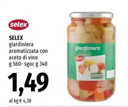 Famila SELEX giardiniera aromatizzata con aceto di vino offerta