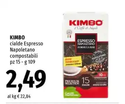Famila KIMBO cialde Espresso Napoletano compostabili offerta
