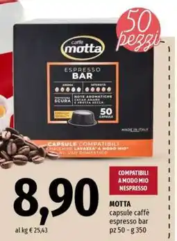 Famila MOTTA capsule caffè espresso bar offerta