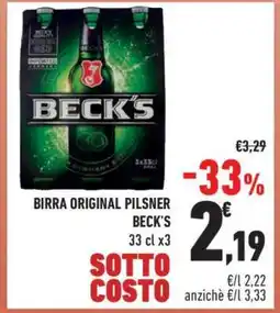 Conad BIRRA ORIGINAL PILSNER BECK’S offerta