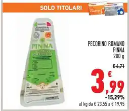 Conad PECORINO ROMANO PINNA offerta