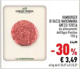Conad HAMBURGER DI RAZZA MAREMMANA GNESSI TERESA offerta