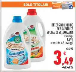 Conad Detersivo Liquido per Lavatrice Spuma di Sciampagna offerta