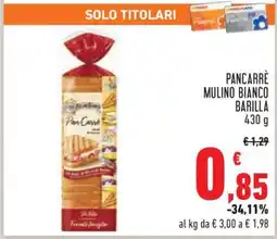 Conad Pancarrè Mulino Bianco Barilla offerta
