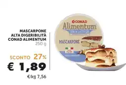 Conad Mascarpone Alta Digeribilità Conad Alimentum offerta