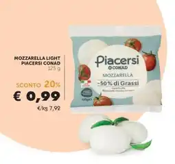 Conad MOZZARELLA LIGHT PIACERSI CONAD offerta