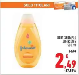 Conad BABY SHAMPOO JOHNSON'S 500 ml offerta