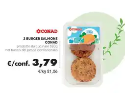 Conad 2 BURGER SALMONE CONAD offerta