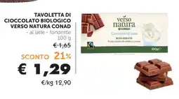 Conad Tavoletta di Cioccolato Biologico Verso Natura Conad offerta
