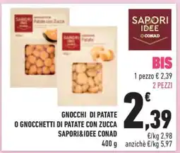 Conad Gnocchi di Patate o Gnocchetti di Patate con Zucca Sapori&Idee Conad offerta