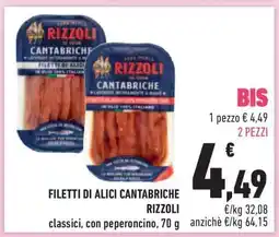Conad FILETTI DI ALICI CANTABRICHE RIZZOLI offerta