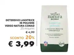 Conad DETERSIVO LAVATRICE IN POLVERE VERSO NATURA CONAD offerta