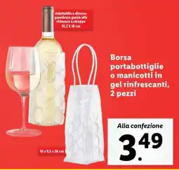 Lidl Borsa portabottiglie o manicotti in gel rinfrescanti, 2 pezzi offerta