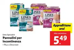 Lidl Lines Specialist Pannolini per incontinenza offerta