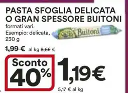 Coop PASTA SFOGLIA DELICATA O GRAN SPESSORE BUITONI offerta