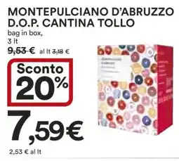 Coop Montepulciano D’Abruzzo D.O.P. Cantina Tollo offerta