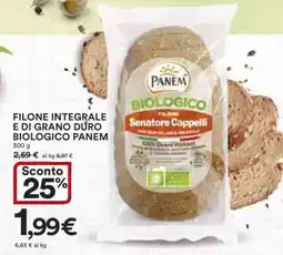 Coop FILONE INTEGRALE E DI GRANO DURO BIOLOGICO PANEM offerta