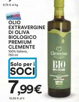 Coop OLIO EXTRAVERGINE DI OLIVA BIOLOGICO PREMIUM CLEMENTE offerta