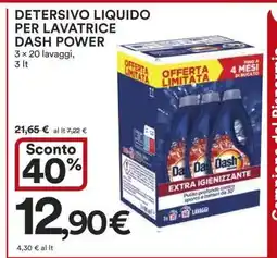 Coop Detersivo Liquido per Lavatrice Dash Power offerta