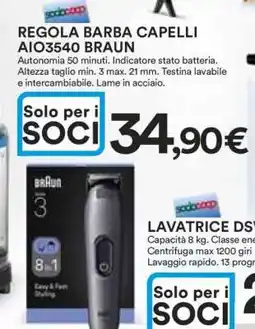 Coop REGOLA BARBA CAPELLI AIO3540 BRAUN offerta