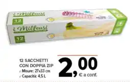 Todis 12 sacchetti con doppia zip Misure: offerta