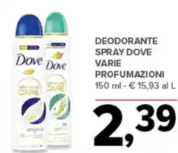 Todis Deodorante spray dove varie profumazioni offerta