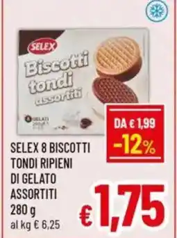 A&O Selex 8 biscotti tondo ripieni di gelato assortiti offerta