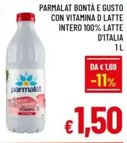 A&O Parmalat bontà e gusto con vitamina d latte intero 100% latte d'italia offerta