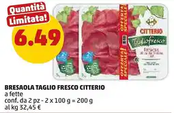 PENNY Bresaola taglio fresco CITTERIO offerta