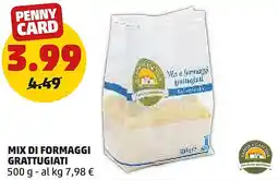 PENNY Mix di formaggi grattugiati offerta