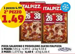 PENNY Gran mare pizza salamino e provolone 26x38 italpizza offerta