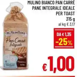 A&O Mulino bianco pan carrè pane integrale ideale per toast offerta
