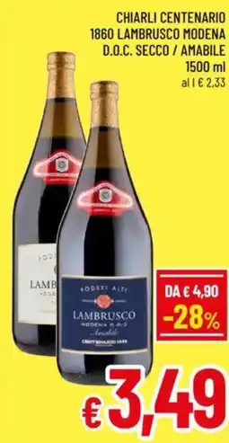 A&O Chiarli centenario 1860 lambrusco modena d.o.c. secco / amabile offerta