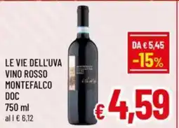 A&O Le vie dell'uva vino rosso montefalco doc offerta