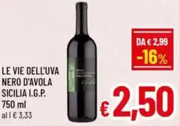 A&O Le vie dell'uva nero d'avola sicilia i.g.p. offerta